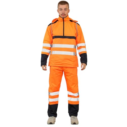 Traje de lluvia para hombre para evitar la humedad y trabajar seco con alta visibilidad