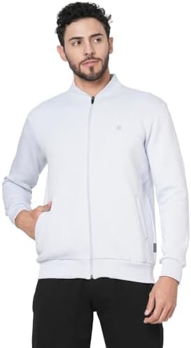 MARKRICH Men's Sweatshirt with Front Open Zipper Regular Fit Full Sleeves Casual Winterwear