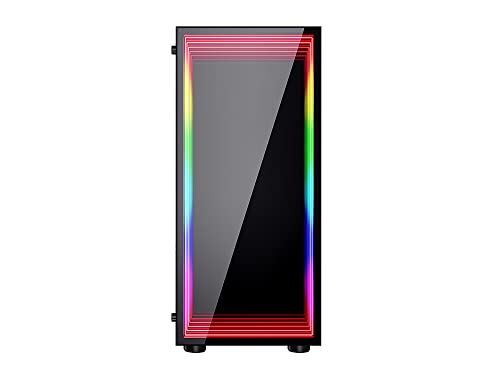 Bgears b-Optillusion Gaming PC ATX, specjalna iluzja optyczna ARGB panel przedni, strona ze szkła hartowanego. USB 3.0, obsługa płyty głównej EATX. Wentylator nie jest dołączony
