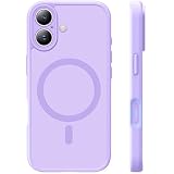 TAURI for iPhone 17 Case, Compatible with MagSafe, (Full Camera Protection) Camera Control Cover Solid-Color Matte Magnetic Phone Case for iPhone 17 - Light Purple