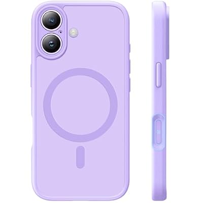 TAURI for iPhone 17 Case, Compatible with MagSafe, (Full Camera Protection) Camera Control Cover Solid-Color Matte Magnetic Phone Case for iPhone 17 - Light Purple