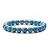 Produktbild J.Fée Damen Armband Edelstein Armband 8mm Blaues Jaspis Armband Rundes Echte Stein Perlenarmband Damen Herren Edelstein Perlen Armband Elastisch Yoga Armband Geschenk für Mutter Vater Liebhaber