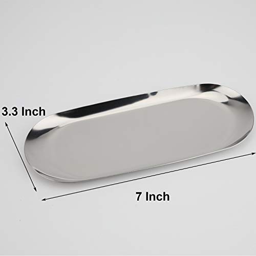 Fermus STAINLESS TRAY 2P 7 IN LONG SILVER Stainless Steel Decorative Tray thumb #1