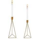 2 Piezas 3D Estilo Nórdico Candelero 3D Vela Geométrica Estilo Nórdico Candelabro Hierro Geométrico Candelero Alambre Metal Candelabro para Decorar Sala de Estar Dormitorio Bodas Mesa Fiestas