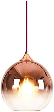 MZStech Spherical Gradient Color Glass Pendant Light Modern Glass Lamp Chandelier Hanging Light (Silver, 30cm)