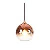 MZStech Lampe à suspension sphérique en verre de couleur dégradée,Suspension Luminaire en verre moderne basée sur des ampoules E27 (Or rose, 25CM)