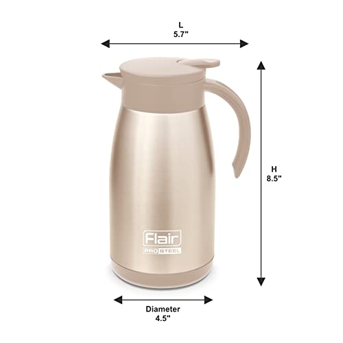 Image of Flair Cafe Vacuum Insulated Steel Kettle 1000 ML (Gold)