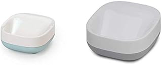 Joseph Joseph Bathroom Slim Compact Soap Dish, White/Blue & Joseph Bathroom Slim Compact Soap Dish- White/Grey