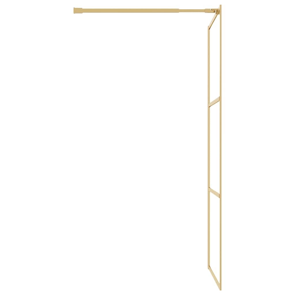 Mampara de ducha de cristal templado dorado 100 x 195 cm, marco de aluminio de seguridad de 5 mm, protección contra salpicaduras para caminar en esquina o baño