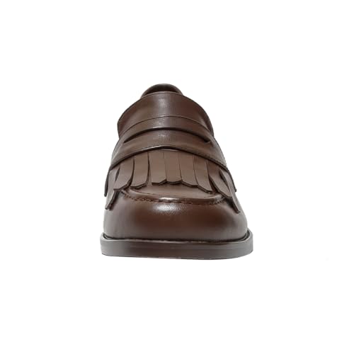 Image of ONEENO Women's Flat Leather Fringe Loafer