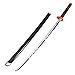 FQLY Demon Slayer Katana, Cosplay Katanas Sword Prop, Kamado Tanjiro, Modello in Legno, 76cm/104cm Samurai Spada Toy, Anime Ninja Sword Giocattoli Decorativi (Color : Kamado Tanjiro-c/104cm)