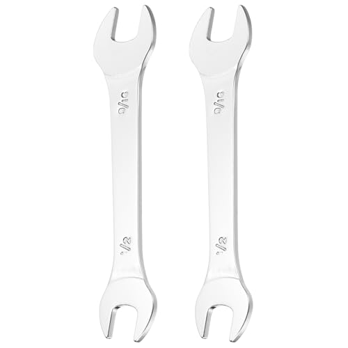 sourcing map 2pcs Thin Open End spanners SAE, 1/2x9/16 Inches, Slim Wrench Tool for Tight Spaces Repair