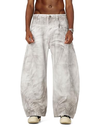 Aelfric Eden Baggy Barrel Jeans Dirt Color High Waisted Wide Leg Denim Pants Streetwear Trousers