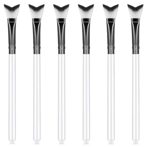 Sliverdew 6 Pcs Curved Fluffy Lash Cleaning Brushes Lash Shampoo Brushes Eyelash Extension Cleansing Brush Soft Makeup Removal Lash Brush Cleaner for Home Salon Facial Cleansing Brush