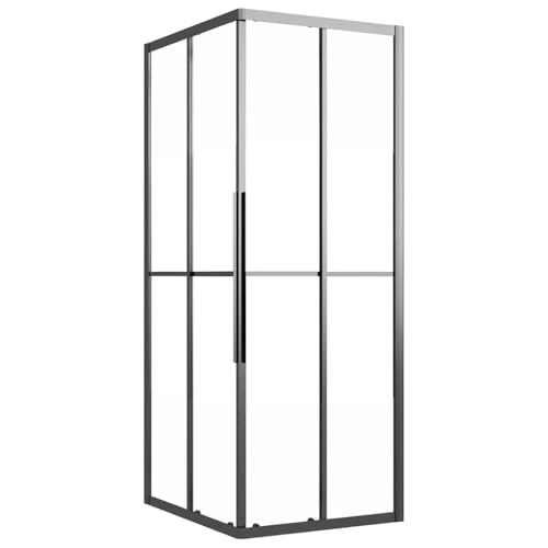 Douchecabine verre mat de sécurité ESG profilé noir rectangulaire