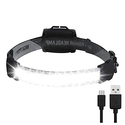 Lampe frontale COB super lumineuse et étanche avec éclairage panoramique à 220°