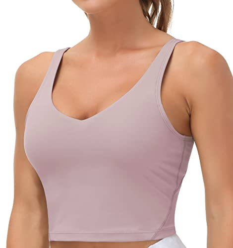 Image of THE GYM PEOPLE Womens' Sports Bra Longline Wirefree Padded with Medium Support