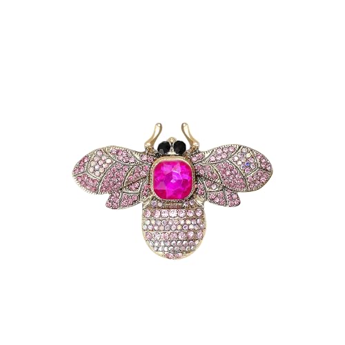 Broche abeille en cristal vintage et strass brillants pour femme