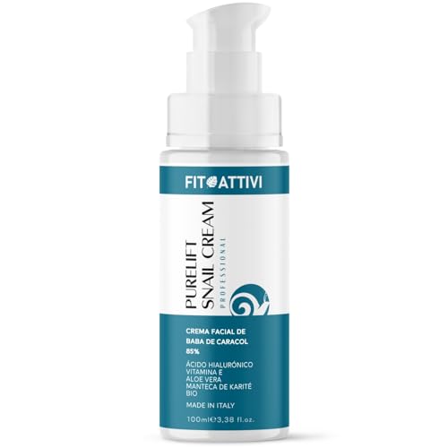 100 ml Crema Hidratante Facial Hombre Antiarrugas con Baba de Caracol, Ácido Hialurónico y Vitamina E, Crema Antiedad para Piel Grasa - PureLift by FITOATTIVI