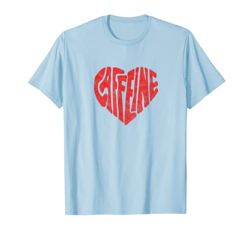 Vintage Caffeine Love Heart T-shirt avec inscription « Coffee & Tea » T-Shirt