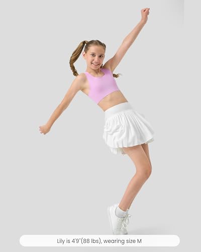 Girls Training Bras 7-12 Seamless First Bra Racerback Light Sports Bras - No Pads, Chest Double Lined4