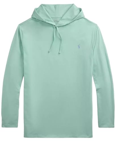 Image of POLO RALPH LAUREN Mens Classic Fit Soft Touch Long-Sleeve Tee, Hooded Celadon, XL