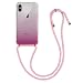 Produktbild kwmobile Apple iPhone X Hülle - mit Kordel zum Umhängen - Silikon Handy Schutzhülle für Apple iPhone X - Zwei Farben Design Pink Transparent