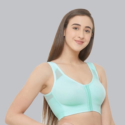 Image of SOIE Women Front Closure Full Coverage Non Padded Non Wired Posture Correction Bra