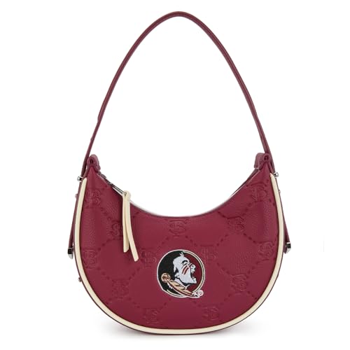 Montana West X Bolsa de ombro NCAA para mulheres, bolsas e bolsas Hobo, bolsa de mão com alça ajustável, Fsu-Borgonha