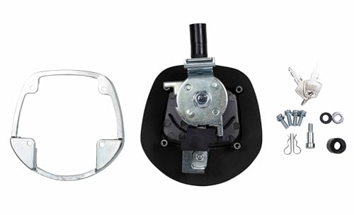 Image of Mytee Products Underbody Truck Tool Box Latch Replacement Lock w /Keys - Black Powder Coated Latch w /Chrome Paddle - Tool Box Lock Replacement for Trucks, RV, Trailer, UTV, ATV