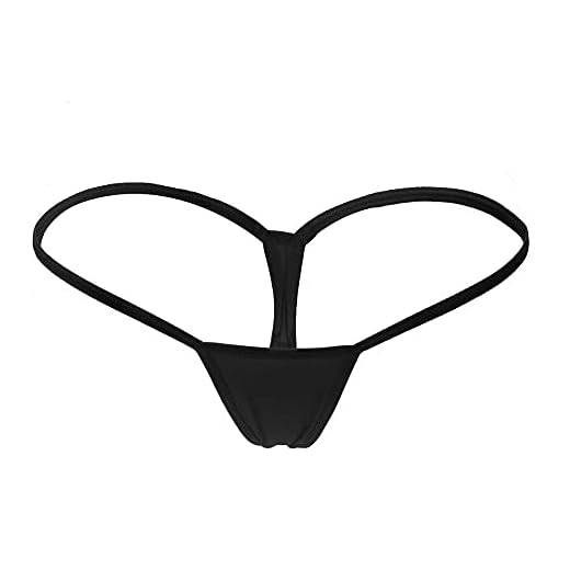 JFAN Tanga para Mujer Sexy Hilo Micro Bikini G-String y T-Back Negro M