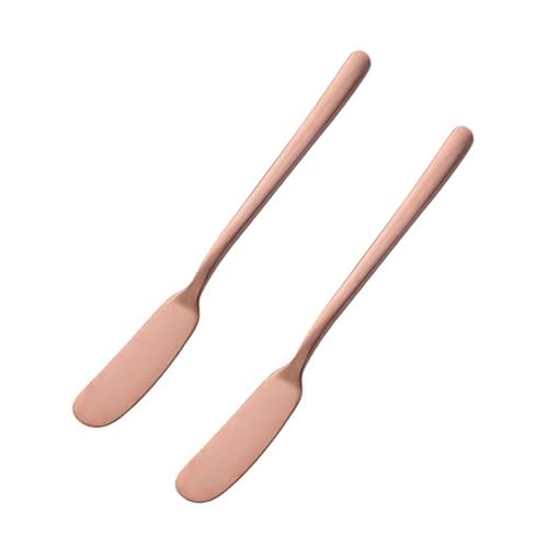 ZUNOXAZ 2 Piezas Cuchillo de y Queso Inoxidable Esparcidor de y Crema Utensilios de Repostería para Cocinas Diseño Rosa