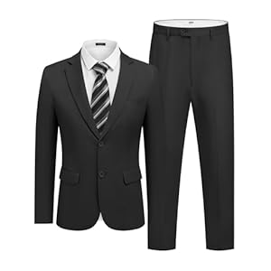 COOFANDY Mens 2 Piece Suit Slim Fit 2 Button Formal Jacket Suits Pants Set for Wedding Business Prom
