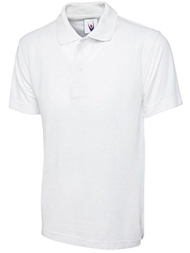 Ladies Loose Fit Polo Shirt Pique Plus Size 10 to 28 Unisex Premium Plain Top (UK 18, White)