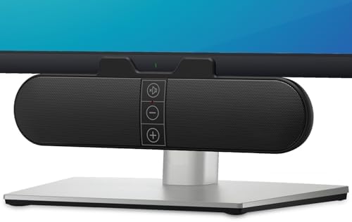 Computer Speakers for Desktop PC Monitor, USB Plug-in, Wired, Computer Soundbar for PC, Laptop Speakers with Adaptive-Channel-Switching, Loud Sound, Deep Bass, USB C Adapter, Easy to Clip on Monitor
