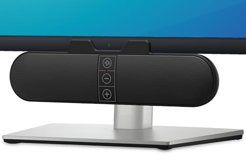 XKX clip-on soundbar attached to monitor with touch controls