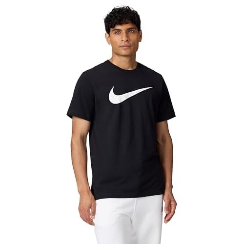 NIKE M NSW tee Icon Swoosh T-Shirt, Black/(White), 3XL Mens