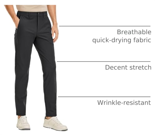 Image of CRZ YOGA All Day Comfy Golf Pants 28 inch /30 inch /32 inch /34 inch /36 inch | Decent Stretch, Wrinkle-Resistant, Casual, Slightly Tapered Leg, Flat Front, Pockets, Trousers for Men