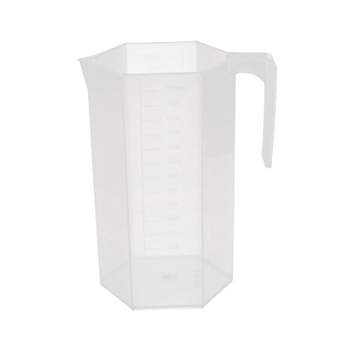 Aexit Kitchen Funnels 1500mL Square Plastic Measuring Cup Jug Pour Filtering Funnels Spout Container