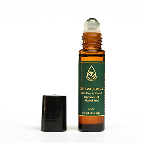 Image of ABSOLUTE & ATTAR 100% Natural Fragrance /Scent Kannauj Attars Rollerball- Roll On Perfume - 8ml (Zaffrani Chandan)