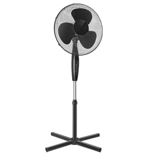 levitantes Ventilador - ventilador de pie de 16 pulgadas, 3 aspas, 3 velocidades, color negro, ideal para refrescar espacios amplios.*