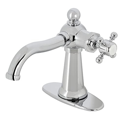 Kingston Brass KSD154BXCP Nautical Single-Handle Bathroom Faucet with Push Pop-Up, Polished Chrome by Kingston Brass - Used condition - US$76.71