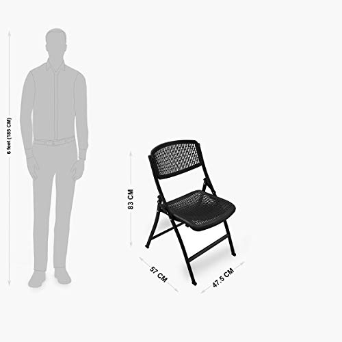 Image of Home Centre Metal Mid Back Ergonomic Without Cushion Chair (White)