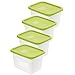 Produktbild Rotho Domino 4er-Set Gefrierdose 1l mit Deckel, Kunststoff (PP) BPA-frei, grün/transparent, 4 x 1l (15,7 x 11,8 x 10,0 cm)