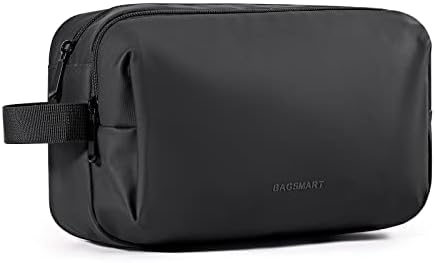 BAGSMART Toiletry Bag for Men, Travel Toiletry Organizer Dopp Kit Water-resistant Shaving Bag for Toiletries Accessories (Black-Basic, Ⅰ - Medium)