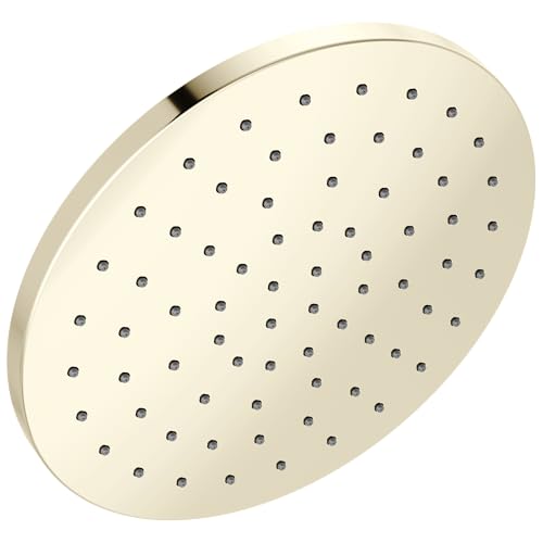 Delta Polished Nickel Rain Shower Head, 10 Inch Metal Large Shower Head Rainfall, Overhead Rain Showerhead, 2.5 GPM Flow Rate, Lumicoat Polished Nickel 52162-PN-PR25