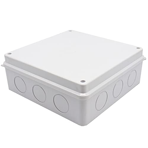 SENRISE Electrical Junction Box, IP55 Weatherproof Electrical Enclosure Project Instrument Case, Reserved Hole Project Box (1Pcs - 200 x 200 x 80mm)