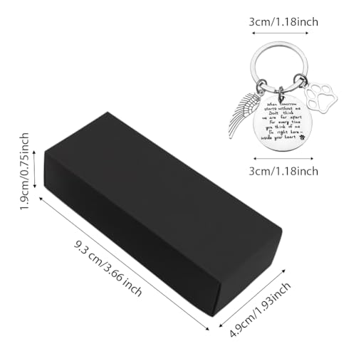 NHBETYS 2 Stück Haustier Gedenkgeschenke, Herz + Kreis Schlüsselanhänger mit Pfoten & Flügeln, Verlust von Hund Katze Schlüsselanhänger Haustier Sympathie Geschenk(Silber)