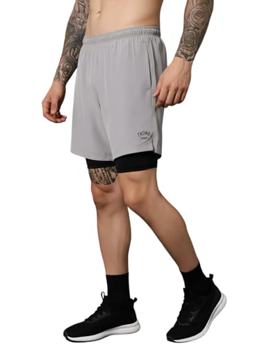 Endeavour wear 2 in 1 active dual shorts for men with inner linin...