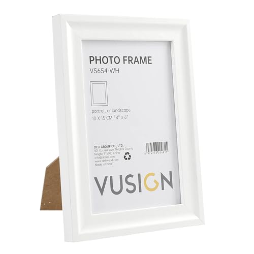 Deli 46 Inch White Photo Frame - In-Plane Concave Design for Wall/Desktop Display - Horizontal & Vertical Picture Frame